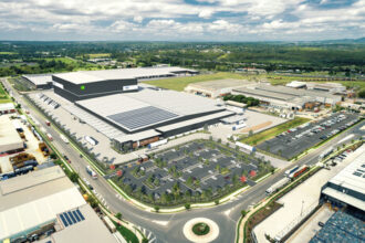 Aerial view of the proposed Asahi Beverages distribution centre in Redbank, Queensland.