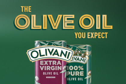 Cans of Olivani Extra Virgin and 100% Pure Olive Oil against a green background with the words “The olive oil you expect”.