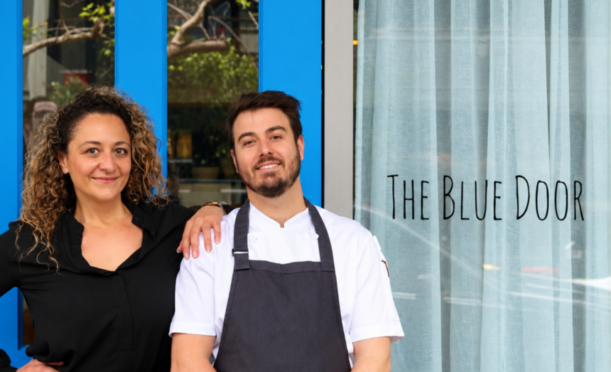 Chef Dylan Cashman standing outside The Blue Door Bellingen